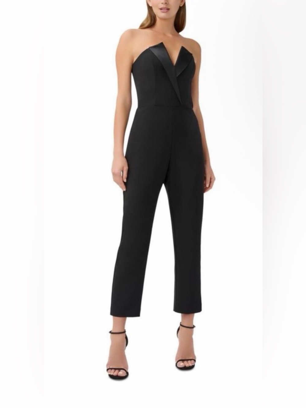 Aidan Mattox Strapless Tuxedo Jumpsuit